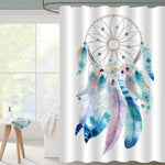 Boho Tribal Dream Catcher with Ethnic Feathers Shower Curtain - Multicolor