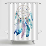 Boho Tribal Dream Catcher with Ethnic Feathers Shower Curtain - Multicolor