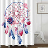 Dream Catcher with Feathers and Flowers Girly Shower Curtain - Blue Red