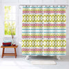 Ethnic Shapes Hand Drawn Bohemian Pattern Shower Curtain - Multicolor