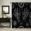 Mysterious Palmistry Hand Shower Curtain - Black White