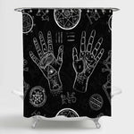 Mysterious Palmistry Hand Shower Curtain - Black White