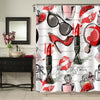 Make Up Cosmetic Lipstick Perfume Printing Shower Curtain - Red Black