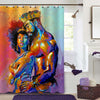 Oil Painting Black African King and Queen Couple Shower Curtain - Multicolor