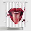 Watercolor Red Lips and Tongue Shower Curtain - Red