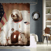 Cartoon Animal NASA Sloth Astronaut Shower Curtain - Brown