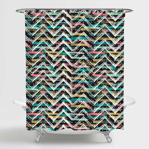Abstract Chevron Shower Curtain - Multicolor