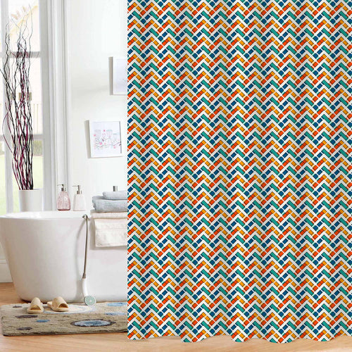 Colorful Chevron Stripes Shower Curtain - Multicolor