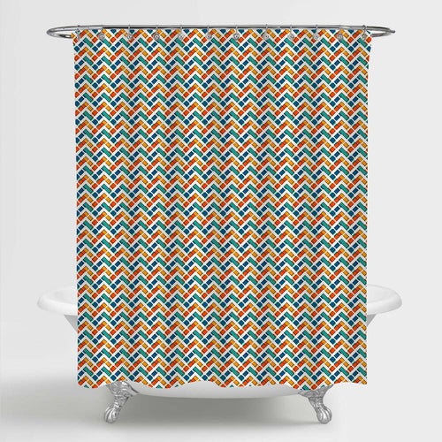 Colorful Chevron Stripes Shower Curtain - Multicolor