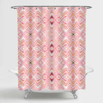 Chevron Striped Lines Shower Curtain - Pink