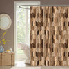 Wooden Floor Geometric Chevron Shower Curtain - Brown