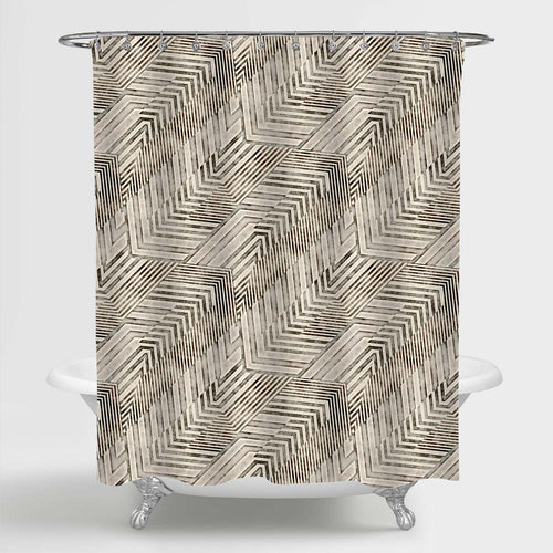 Antique Chevron Shower Curtain - Grey