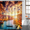 Sunset Italian Venice Landscape Shower Curtain - Gold Blue