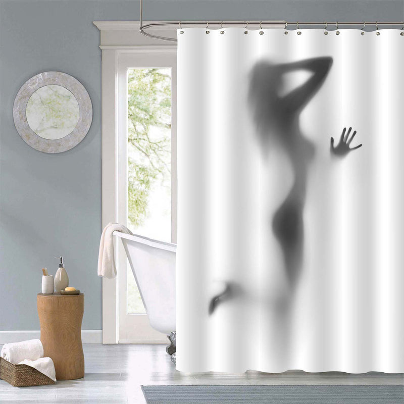 Mysterious Silhouette Sexy Woman Dance Shower Curtain - Grey