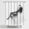 Sexy Naked Sitting Woman Shower Curtain - Grey