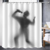 Male Singer Silhouette Shower Curtain - Grey