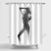 Sexy Woman Get Naked Body Shadow Shower Curtain - Grey