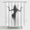 Dancer Lady Holds Her Hand Up Shower Curtain - Grey