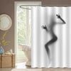 Diffuse Sexy Nude Woman Silhouette Shower Curtain - Grey