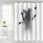 Diffuse Gray Silhouette of Amorous Couple Lover Shower Curtain - Grey