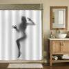 Sexy Naked Woman Body Silhouette with Legs Palms Shower Curtain - Grey