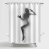 Sexy Naked Woman Body Silhouette with Legs Palms Shower Curtain - Grey