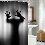 Murder Man with Knift in Hand Horror Scary Shower Curtain - Black