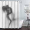 Naked Body Silhouette Love Couple Hug Shower Curtain - Grey