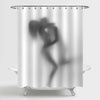 Naked Body Silhouette Love Couple Hug Shower Curtain - Grey