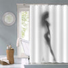 Flirty Hidden Lady Sexy Body Shadow Shower Curtain - Grey