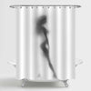 Flirty Hidden Lady Sexy Body Shadow Shower Curtain - Grey