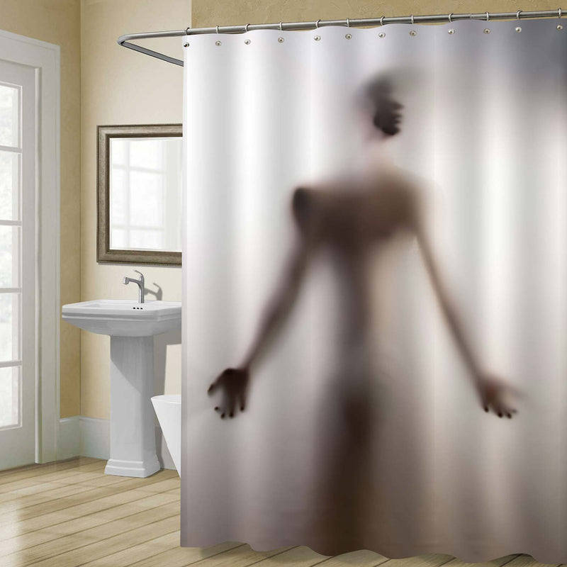 Blurry Silhouette Ghost Man Shower Curtain - Grey