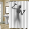 Imprisoned Lady Scream Shadow Spooky Shower Curtain - Grey