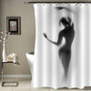 Sexy Dancer Woman Naked Body Shower Curtain - Grey