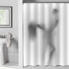 Naked Body Shadow Sex Love Couple Dance Shower Curtain - Grey