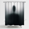 Abstract Alien Background Mystic Person Shadow Shower Curtain - Black