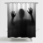 Mysterious Man Shadow Scary Shower Curtain - Black