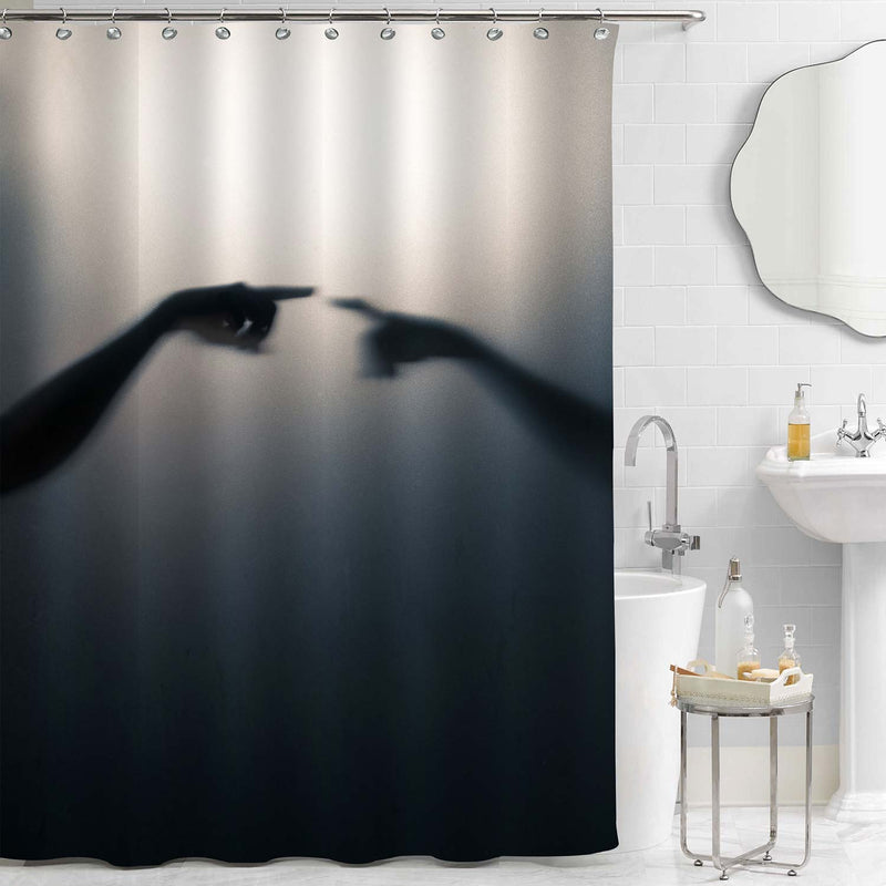 Shadow Blur of Alien Greeting Shower Curtain - Black