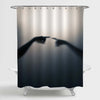 Shadow Blur of Alien Greeting Shower Curtain - Black