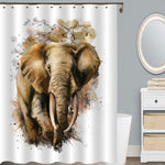 Watercolof African Elephant Shower Curtain - Brown