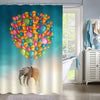 Flying Elephant with Colorful Balloons Shower Curtain - Multicolor