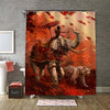 War Animals Elephant and Tiger Charge Forward with a Archer Shower Curtain - Red