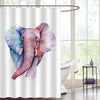 Watercolor Elephant Portrait Shower Curtain - Pink Blue