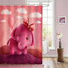 Cute Kids Elephant with a Balloon Shower Curtain - Pink