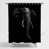 Portrait of Elephant Head Shower Curtain - Black