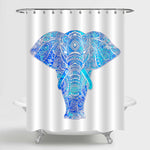 Indian Elephant Shower Curtain - Blue