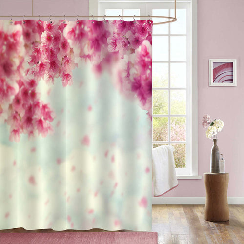 Spring Cherry Blossom Shower Curtain - Pink