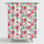 Watercolor Poppies Buds and Petals Shower Curtain - Pink