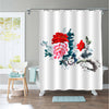 Traditional Ancient Chinese Hand Drawn Painted Peony Flowers Shower Curtain - Multicolor