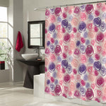 Abstract Rose Flowers Shower Curtain - Pink Purple Red 